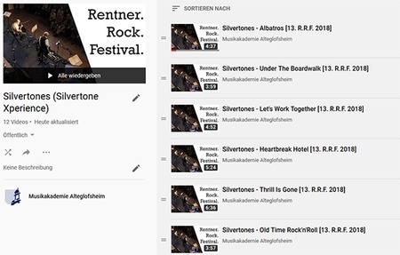 Playlist der vormaligen Silvertones